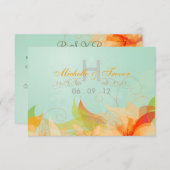 出欠連絡 - 水彩抽象ウェディング招待状 出欠カード (正面/裏面)