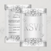 出欠 おしゃれなイベント シルバー ホワイト (正面/裏面)