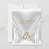 出欠 おしゃれ イベント ゴールド シルバー ホワイト 招待状 (正面)