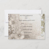 出欠 おしゃれ クラシック ウェディング セピア 白い鳩 (裏面)