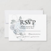 出欠 | メニュー オプション 水彩 ダスティーブルー 花 (正面)