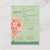 出欠 結婚式 タンジェリンドリーム ツリー フラット カード (裏面)