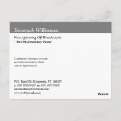 出演者のプロモーションはがき ポストカード (裏面)