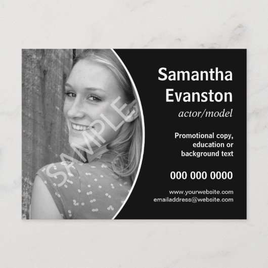 出演者用ヘッドショットカーブブラックプロモーション ポストカード (正面)