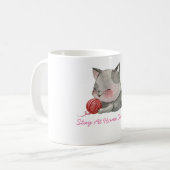 出無精の猫のお母さん コーヒーマグカップ (正面左)