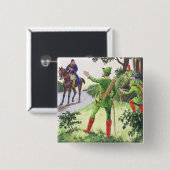 「出版される過去へののぞき見」からのロビン・フッド、 缶バッジ (正面&裏面)