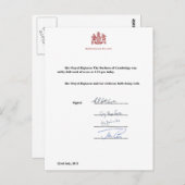 出王室の産のお知らせ ポストカード (正面/裏面)