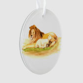 出現のJesseの木のライオンおよび子ヒツジ オーナメント (正面)