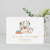 出生すべて穏やかな季節のごあいさつ実在 箔シーズンカード (立ち正面)