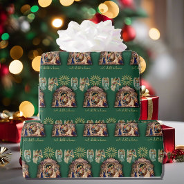 出生とエンジェルズクリスマスベビーイエズクオリティ ラッピングペーパー