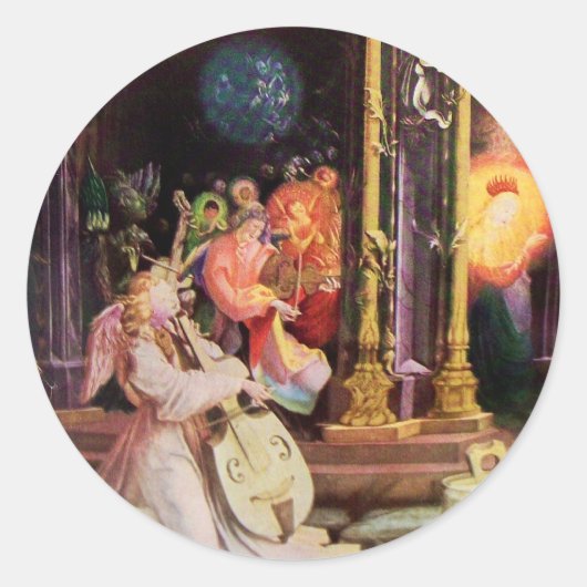 出生とミュージカル天使 – クリスマスの魔法 ラウンドシール (正面)