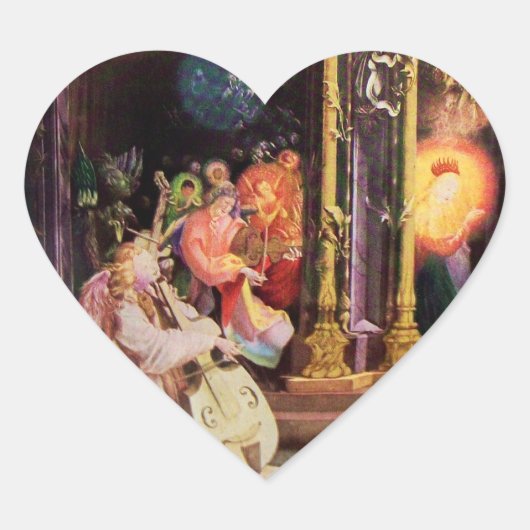 出生とミュージカル天使 – クリスマスハート ハートシール (正面)