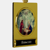出生と天使のクリスマス2023 ゴールドプレートバナーオーナメント (右)
