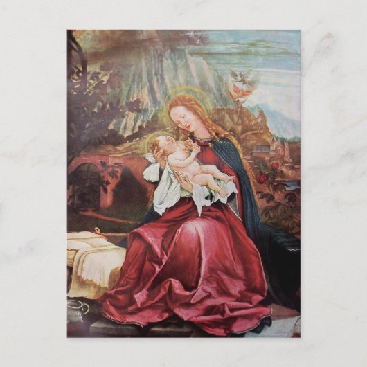 出生と天使 – クリスマスの魔法 シーズンポストカード (正面)