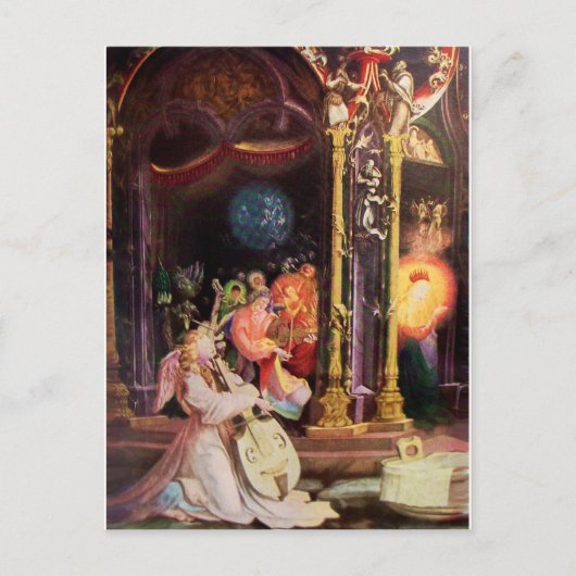 出生と天使 – クリスマスの魔法 シーズンポストカード (正面)