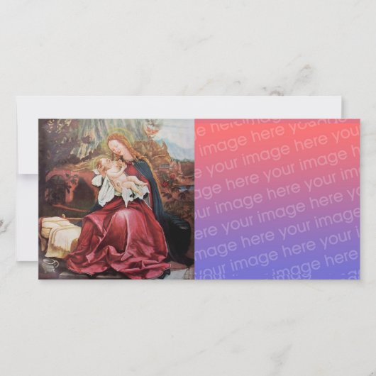 出生と天使 – クリスマスデジタルの魔法 シーズンカード (正面)