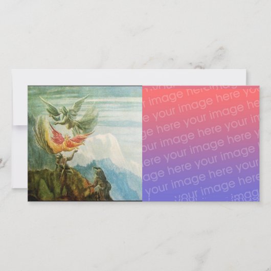 出生と天使 – クリスマスデジタルの魔法 シーズンカード (正面)