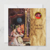 出生と天使 – クリスマスモノグラムの魔法 招待状 (正面)