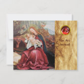 出生と天使 – クリスマスモノグラムの魔法 招待状 (正面)