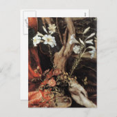 出生と白いユリ – クリスマスの魔法 シーズンポストカード (正面/裏面)