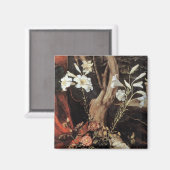 出生と白いユリ – クリスマスの魔法 マグネット (正面/裏面)