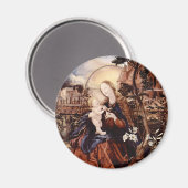 出生と白いユリ – クリスマスの魔法 マグネット (正面/裏面)