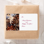 出生と白いユリ – クリスマスの魔法 ラベル (インサイチュ)