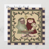 出生のクリスマスのパーティの招待状 招待状 (正面/裏面)