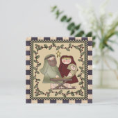 出生のクリスマスのパーティの招待状 招待状 (スタンド正面)