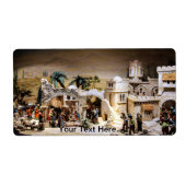 出生のクリスマスシーンの装飾 ラベル (正面)