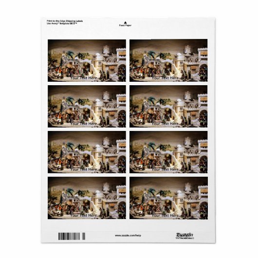 出生のクリスマスシーンの装飾 ラベル (フルシート)