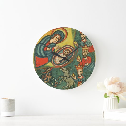 出生のクリスマス羊皮紙、マギの崇拝 ラージ壁時計 (ホーム)