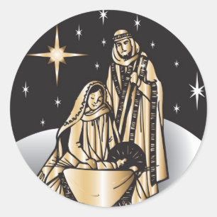 出生のクリスマス ラウンドシール