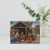 出生のクリブ崇拝の羊飼いのクリスマス シーズンポストカード (スタンド正面)