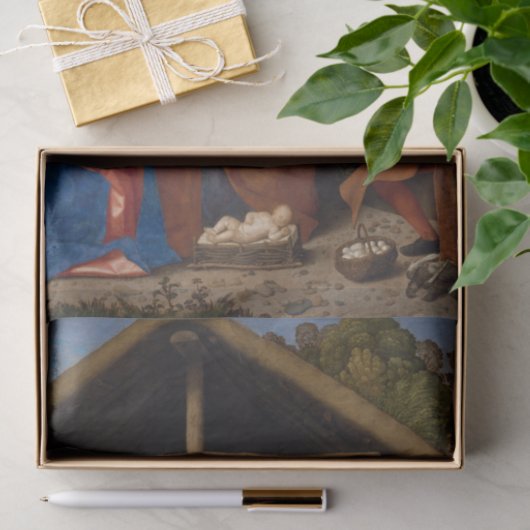 出生のクリブ崇拝の羊飼いのクリスマス 薄葉紙 (ギフト)