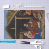 出生のクリブ崇拝の羊飼いのクリスマス 薄葉紙 (クラフト)