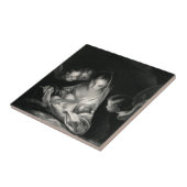 出生のベビーのイエス・キリスト聖母マリアの天使の白黒 タイル (側面)