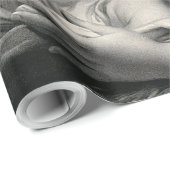 出生のベビーのイエス・キリスト聖母マリアの天使の白黒 ラッピングペーパー (ロールコーナー)