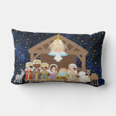 出生のベビーのイエス・キリスト3の賢者の馬小屋の枕 ランバークッション (裏面)