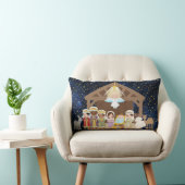 出生のベビーのイエス・キリスト3の賢者の馬小屋の枕 ランバークッション (椅子)