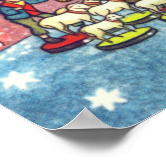 出生の下のクリスマスツリーのキャンバス印刷 ポスター (角)