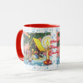 出生の下のクリスマスツリーのマグカップ マグカップ (正面左)