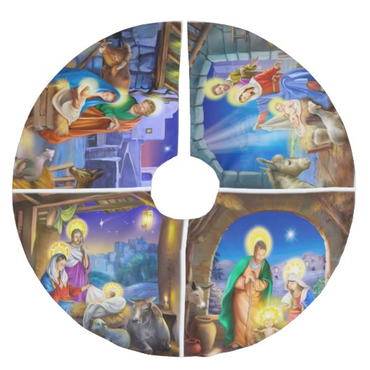 出生の休日のクリスマスツリーのスカート ブラッシュドポリエステルツリースカート (正面)