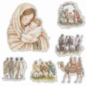 出生の場面、ベビーイエス、マリア、ヨセフ シール (正面)