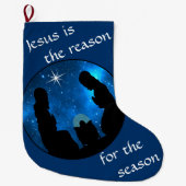 出生の大きなクリスマスストッキング ラージクリスマスストッキング (正面)