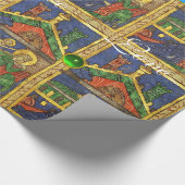 出生の宝石を持つクリスマスパーチメント ラッピングペーパー (角)