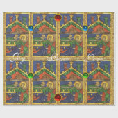 出生の宝石を持つクリスマスパーチメント ラッピングペーパー (フラット)