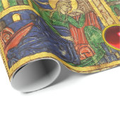 出生の宝石を持つクリスマスパーチメント ラッピングペーパー (ロールコーナー)