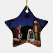 出生の星のオーナメントのサンタ セラミックオーナメント (裏面)
