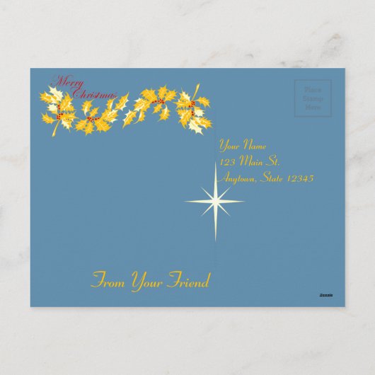 出生の木の下のクリスマスポストカード シーズンポストカード (裏面)